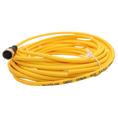 Cable Conector Pilz PSEN op cable axial M12 5-pole 10m  M12 Hembra Recto 5 Polos, A-Coded, PUR Amarillo, 10 m  Ref. 630312