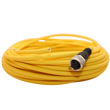 Cable Conector Pilz PSEN cable M12-5sf 20m M12 Hembra Recto 5 Polos, A-Coded, PUR Amarillo, 20 m Ref. 630298